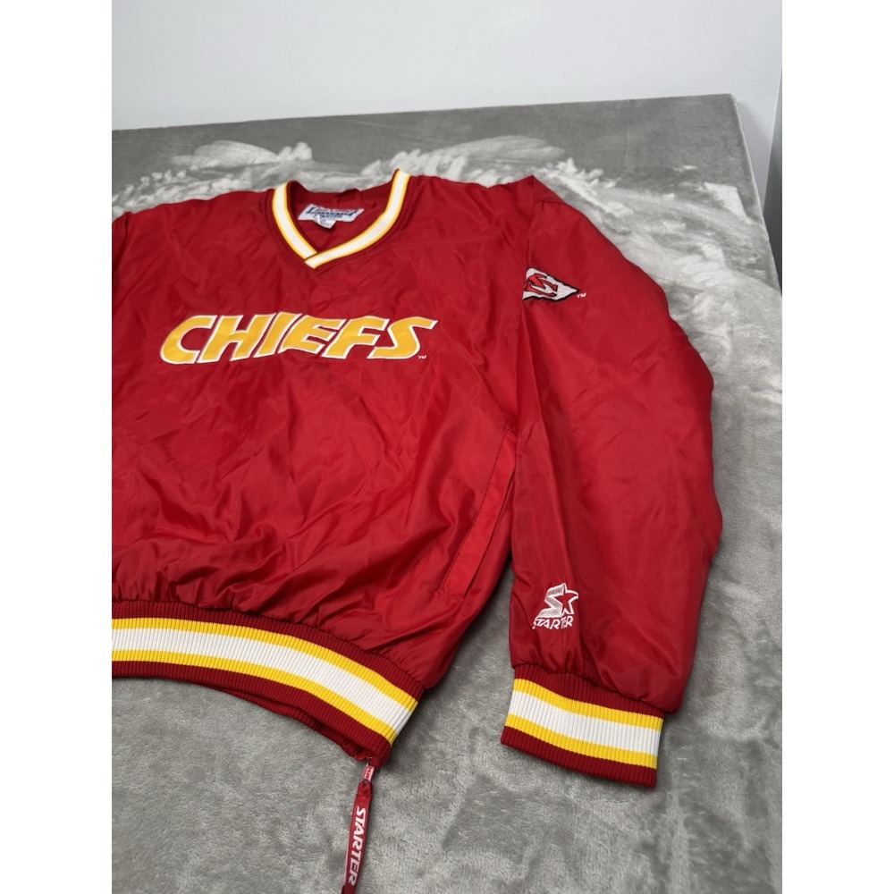 Vintage Y2K Kansas City Chiefs Windbreaker Mens XL Red Pullover Jacket Pro Line - Picture 9 of 9